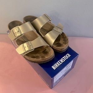 Birkenstock Gold Arizona Birko Flor Sandals [gently used]